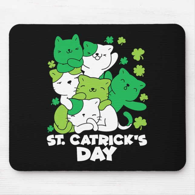 Katt St. Patricks Day Katt Leprechaun Glad St Catr Musmatta (Framsidan)