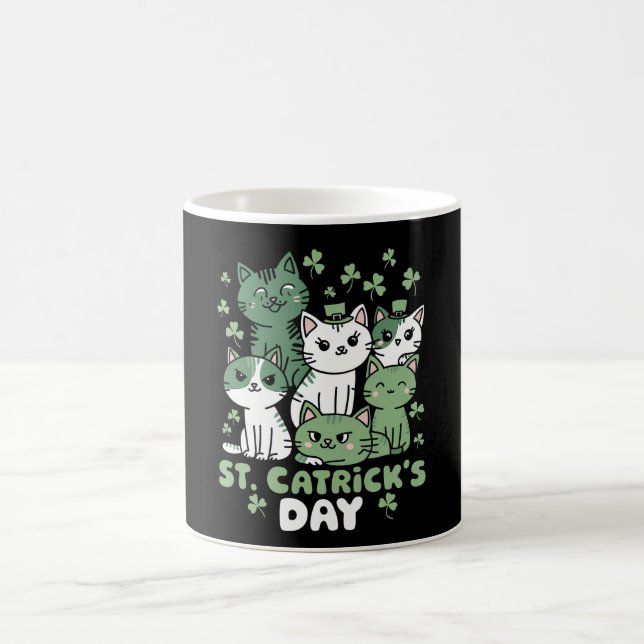 Katt St Patrick's Day Rolig Catrick's Day Kaffemugg (Center)