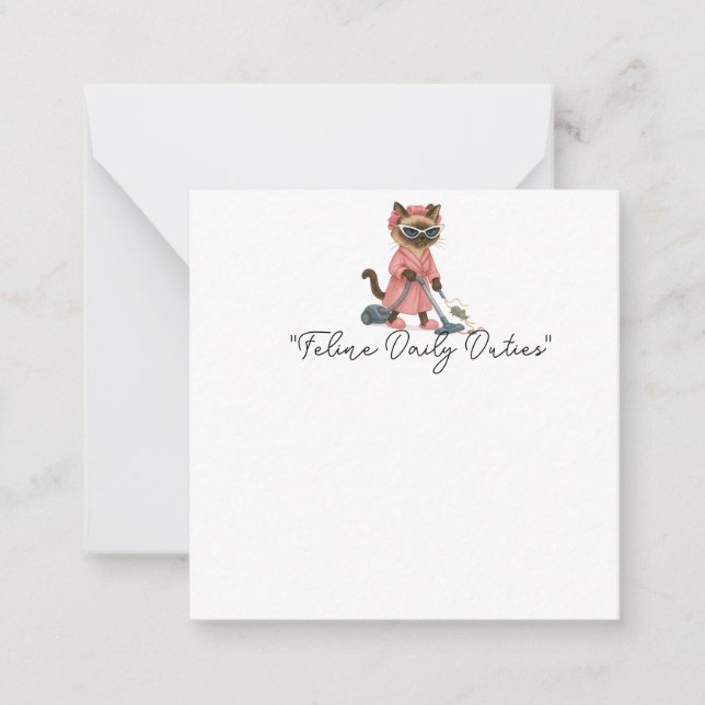 Katt städning hus anteckningskort (Framsida)