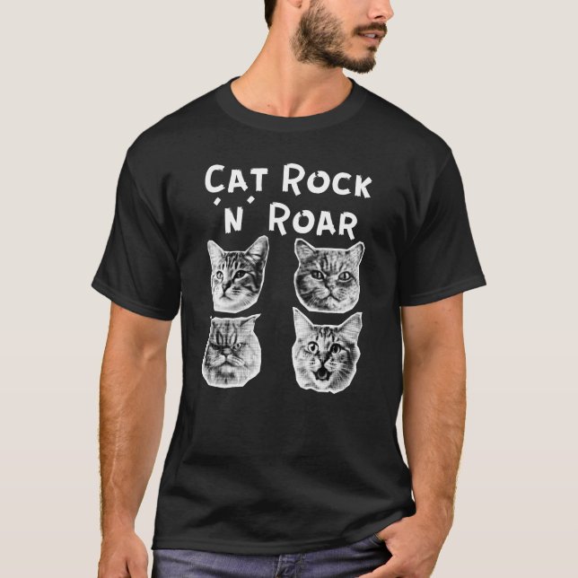 Katt sten och lina t shirt (Framsida)