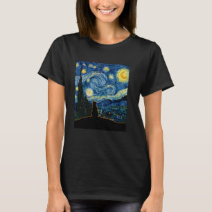 Katt Stjärnklar Natt Van Gogh Katt För Kattälskare T Shirt