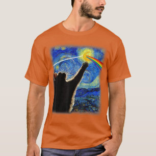 Katt Stjärnklar Natt Van Gogh Kattpresent Kattälsk T Shirt