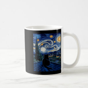 Katt Stjärnkväll Van Gogh Katt för kattälskare Kat Kaffemugg