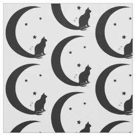 Katt, stjärnor och måne tyg