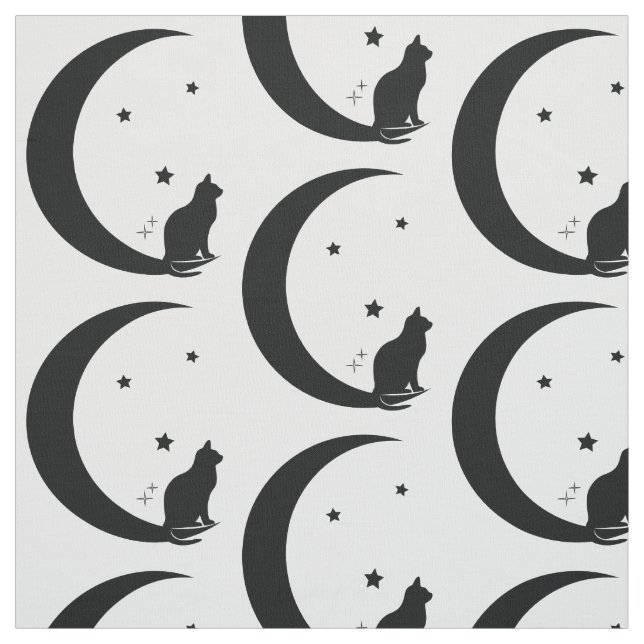 Katt, stjärnor och måne tyg (Provkarta)