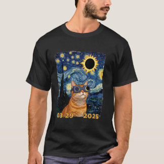 Katt Stjärnskådare u2013 Solförmörkelse 03.29.2025 T Shirt