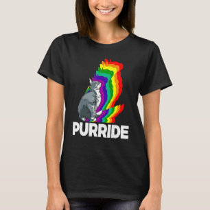 Katt Stolthet Purride Katt Regnbåge Färg Katt Katt T Shirt