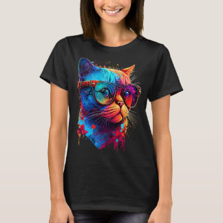 Katt Sunglass Hjärt Cute Kitten Cat T Shirt