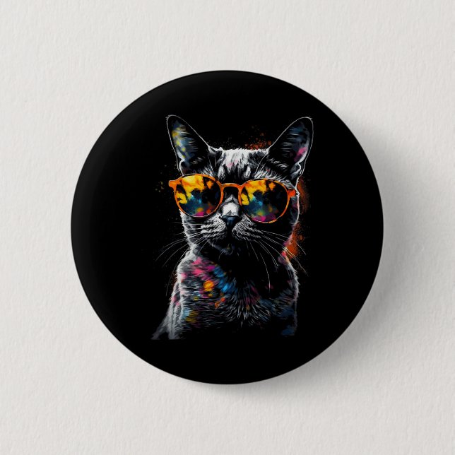 Katt Sungles - Husdjur Konst Katt  Knapp (Framsida)