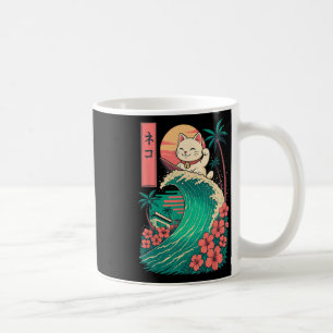 Katt Surfing Japanska _1 Kaffemugg