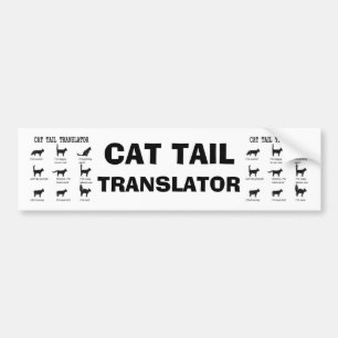 KATT SVANS ÖVERSÄTTARE BUMPER KLISTERMÄRKE