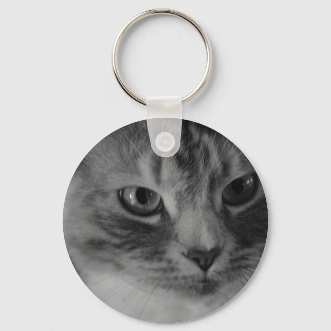 Katt (svartvitt) nyckelring (Framsida)