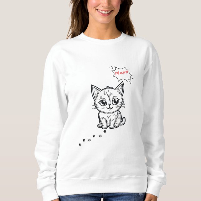 Katt-sweatshirts T Shirt (Framsida)