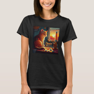 Katt syr färgglatt t shirt