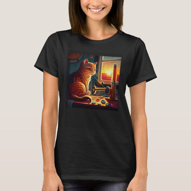 Katt syr färgglatt t shirt (Framsida)