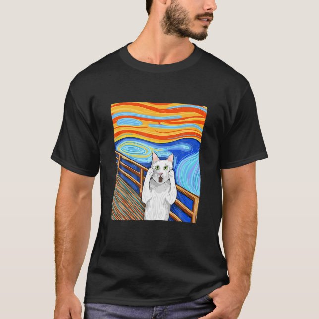 Katt T, Meow Funny Cat, Cat Lover Tee, Katt T Shirt (Framsida)