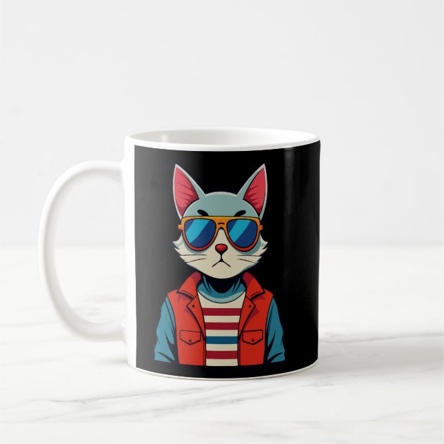Katt T-shirt Kaffemugg (Vänster)