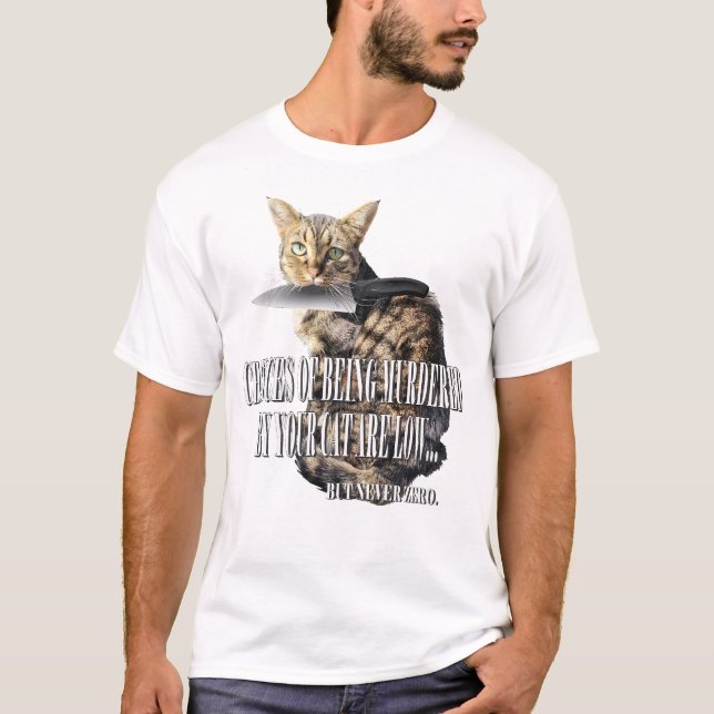 Katt t-shirt lustigt minne (Framsida)