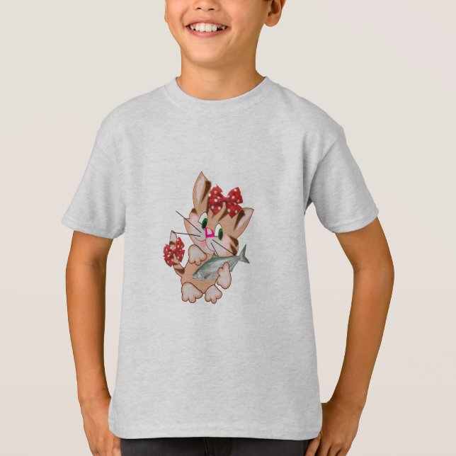 Katt-T-Shirt T Shirt (Framsida)