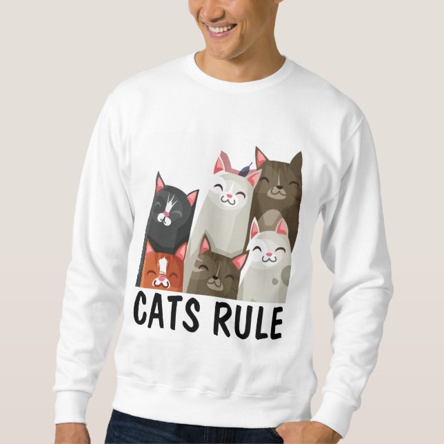 KATT T-SHIRTAR, KATTER REGERAR LÅNG ÄRMAD TRÖJA (Framsida)