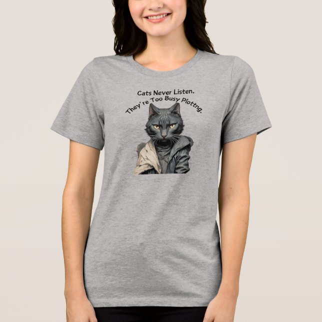 Katt T-skjorta för kvinnliga skrivare T Shirt (Framsida)