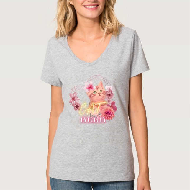 Katt T-tröjor - Sarkastiska Cat mamma T Shirt (Framsida)