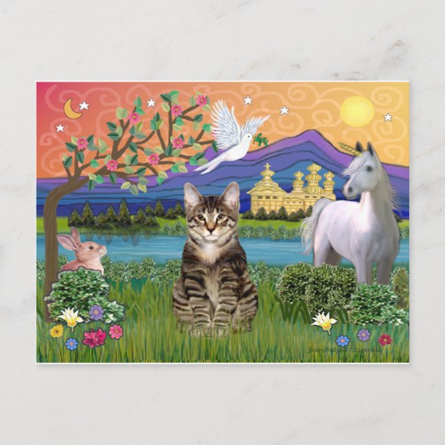 Katt -(Tabby) - Fantasiland Vykort (Framsida)
