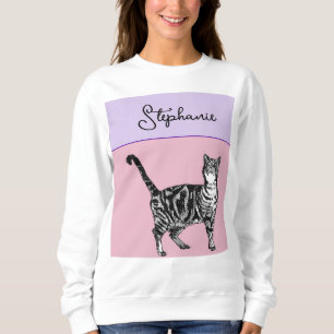 Katt Tabby Pastell Katter Kvinnor Rosa Rosa Husdju T Shirt
