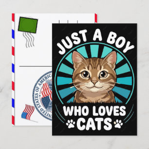Katt Tabby Tass Kattdjur USA Självständighetsdag 2 Helg Vykort