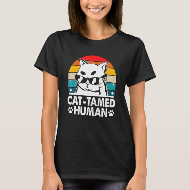 Katt Tämjd Människa Katt Vänner Kittel Kompis Papp T Shirt (Framsida)