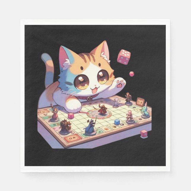 Katt Tärningsbordsspel Pappersservett (Framsidan)
