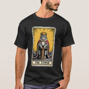 Katt Tarotkort Det Torn Kattkradsstolpe Träd T Shirt