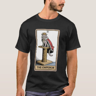 Katt Tarotkort Kejsaren Kattkradsstol Träd T Shirt
