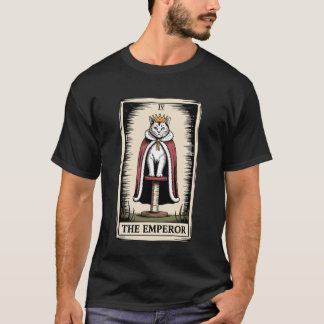 Katt Tarotkort Kejsaren Kattkradsstol Tre T Shirt