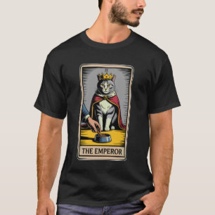 Katt Tarotkort Kejsaren Kattmat Skål Älskare Rolig T Shirt