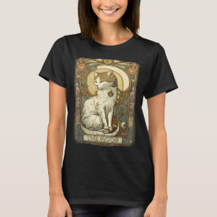 Katt Tarotkort Månen Tarotkort Nouveau T Shirt