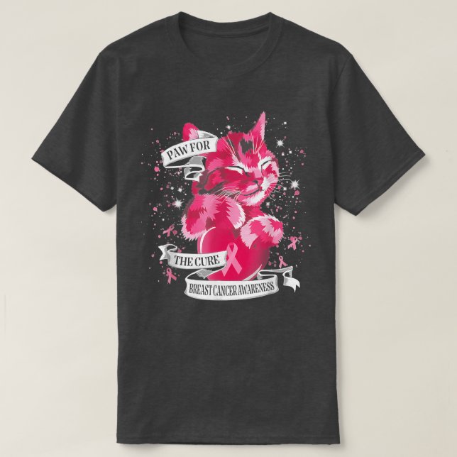 Katt Tass för Rosa av ökad medvetenhet om bröstcan T Shirt (Design framsida)