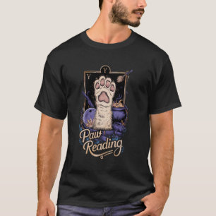 Katt Tass Läsning Tarotkort Halvmåne Häxa Katt T Shirt