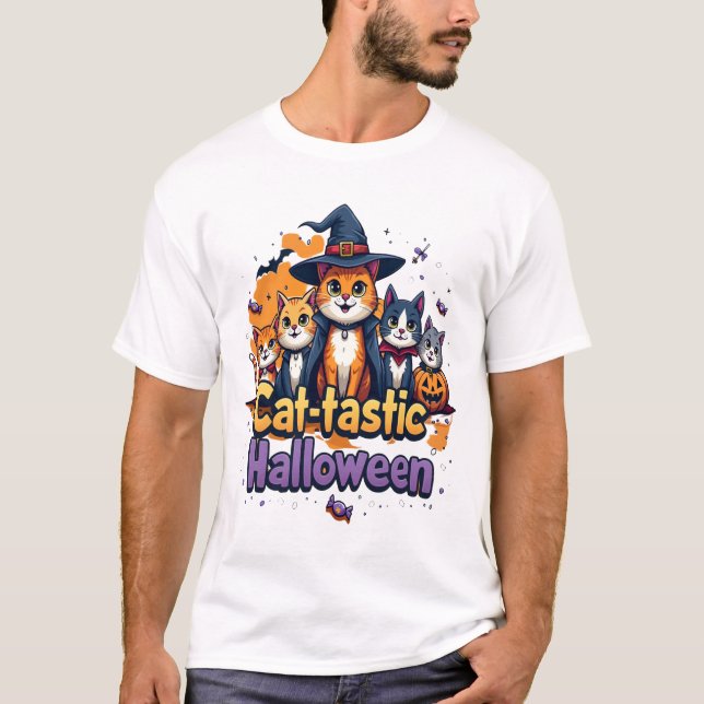 Katt-tastisk Halloween T Shirt (Framsida)