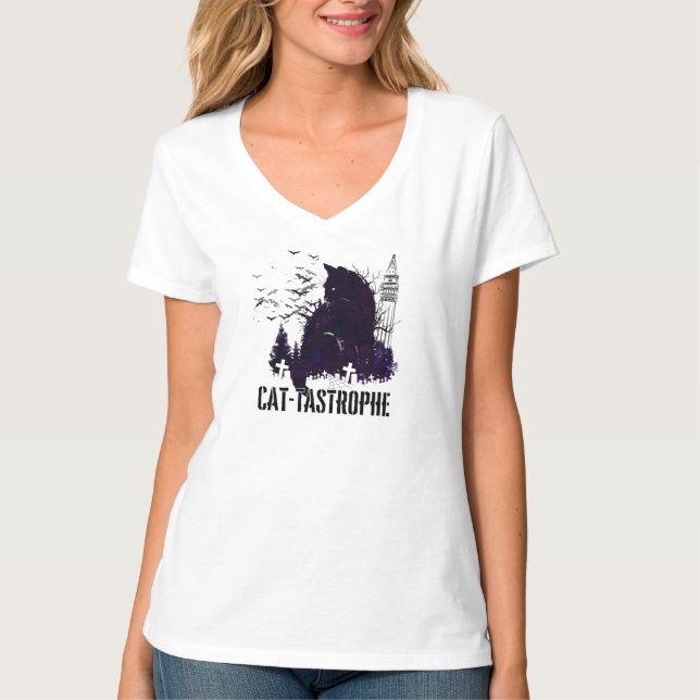 Katt-tastrophe - A gotiic Tale.w. T Shirt (Framsida)