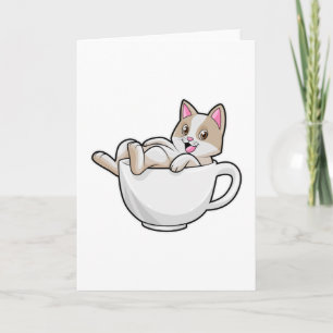 Katt Tea cup Kort