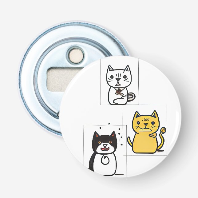 Katt-tecknad Flasköppnare (Framsidan)