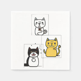 Katt-tecknad Pappersservett