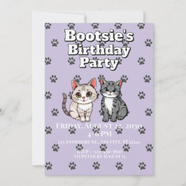 Katt tema inbjudan