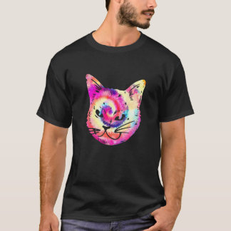 Katt Tie Dye Kattunge Kitty Katt Mamma Katt Pappa T Shirt
