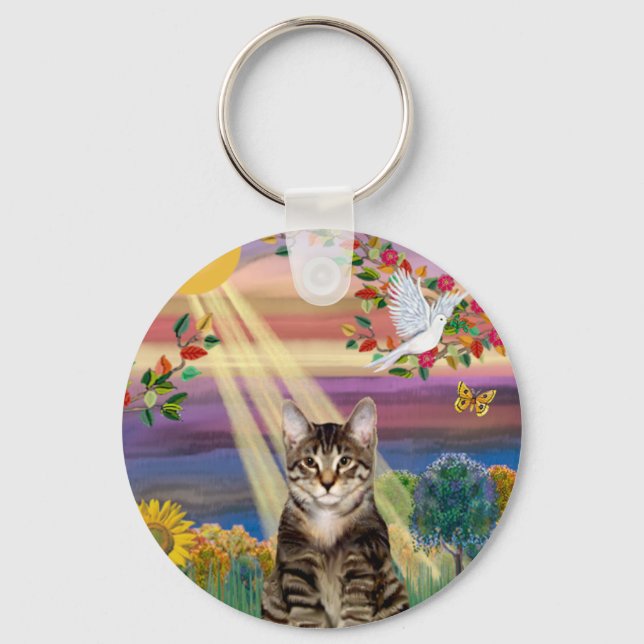 Katt (tiger) - Hösten Sol Nyckelring (Framsida)
