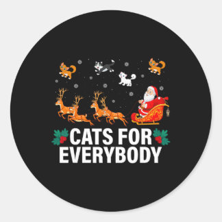 Katt till alla julklapp Roligt Julafton Kvinnor SA Runt Klistermärke