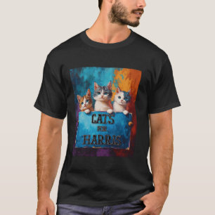 Katt till Harris Cute Kitten Kampanj Support Art P T Shirt