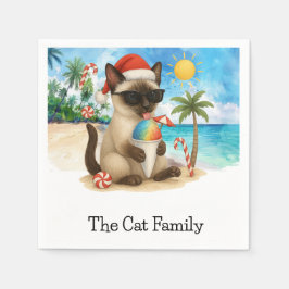 Katt till jul i juli: Beach Temat Santa Hat Pappersservett