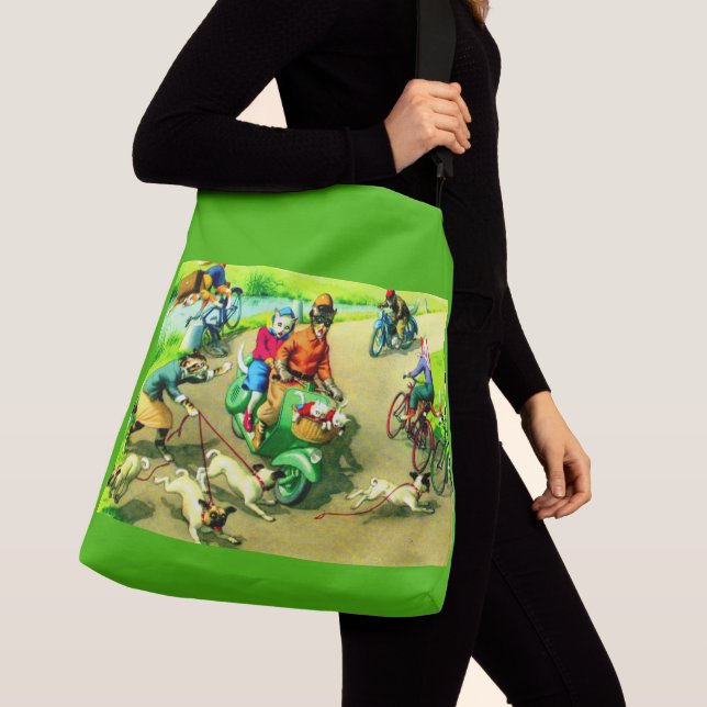 Katt till motorcyklar och cyklar axelväska (Närbild)